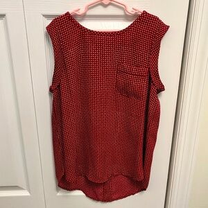 LOFT Petite Print Sleeveless Blouse with Back Button Detail, Size XXS P